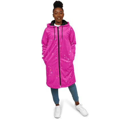 Funky Deep Pink Stars Zipper Cloak | Ribooa