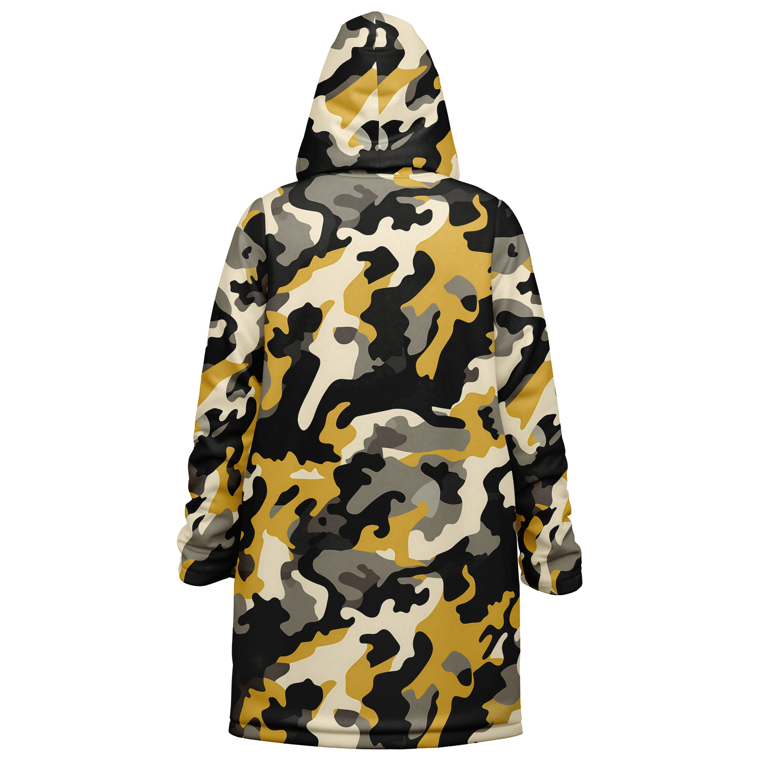 Zippered military brown and black camo cloak