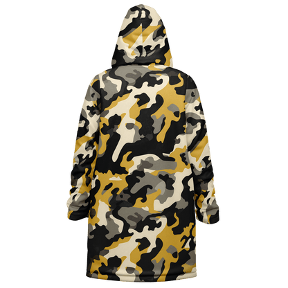 Zippered military brown and black camo cloak