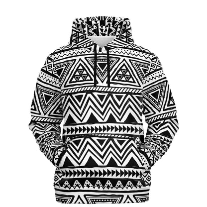 Black & White Tribal Hoodie | Aztec Ethnic Pattern