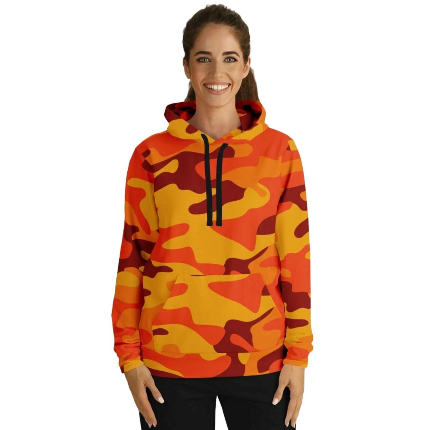 California Orange & Red Berry Camouflage Hoodie | Unisex