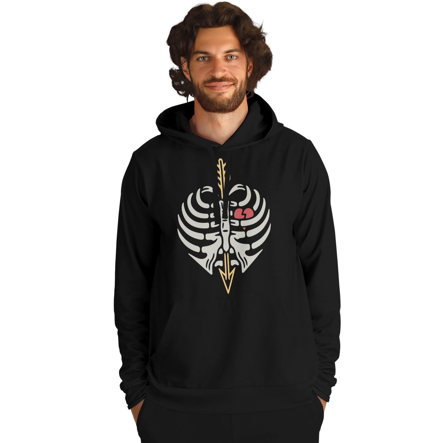 Human Rib Cage Hoodie With a Heart & Arrow