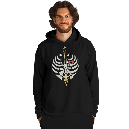 Human Rib Cage Hoodie With a Heart & Arrow