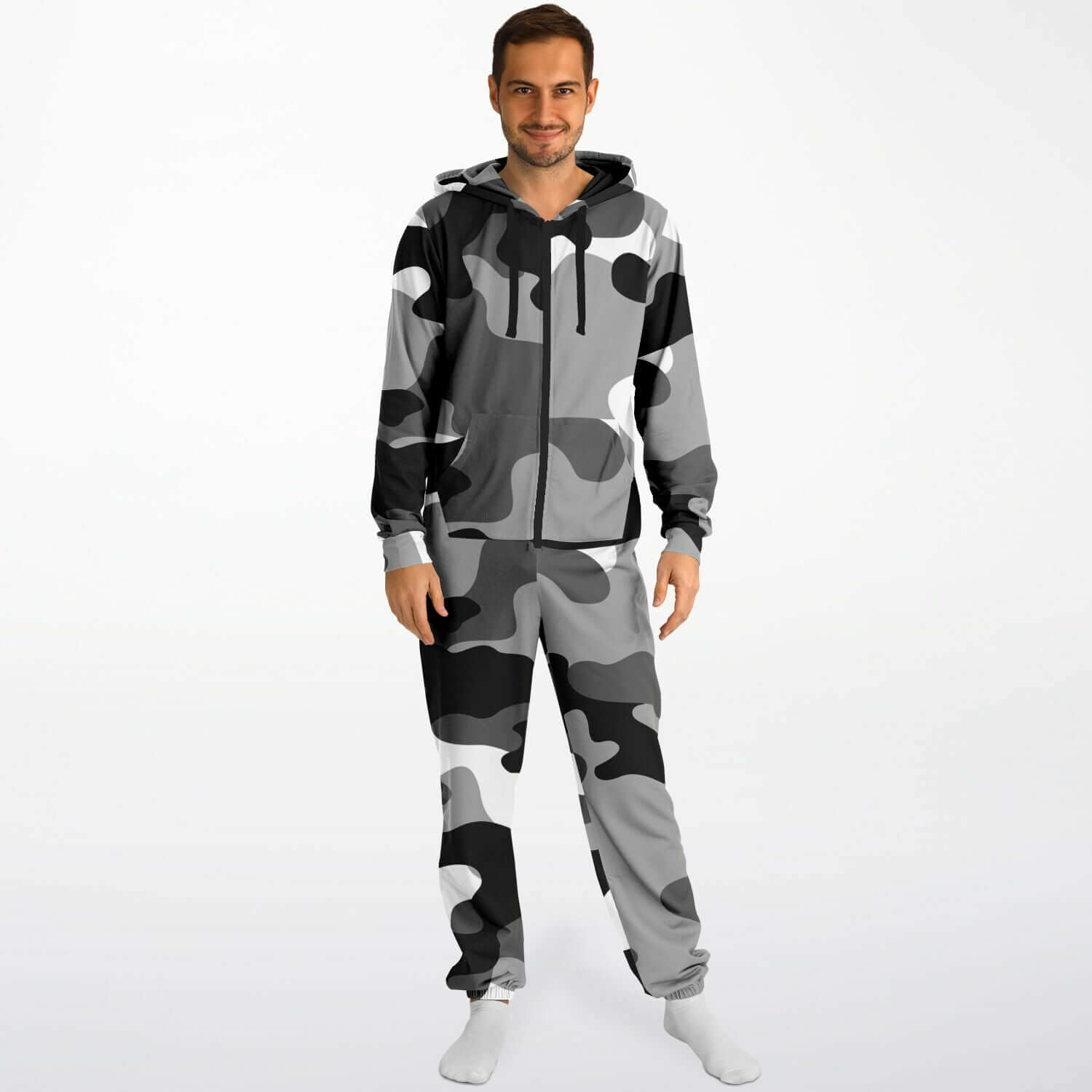 Camo Jumpsuit | Black Gray & White