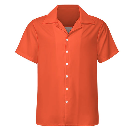 Chemise à col cubain orange scandaleuse