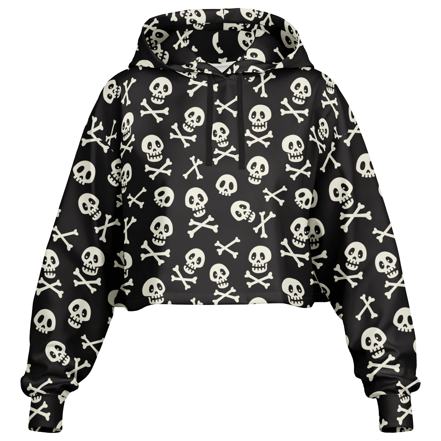 Skulls & Bones Croptop Hoodie For Women