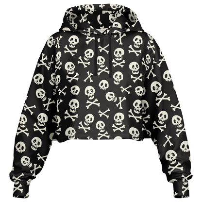 Skulls & Bones Croptop Hoodie For Women