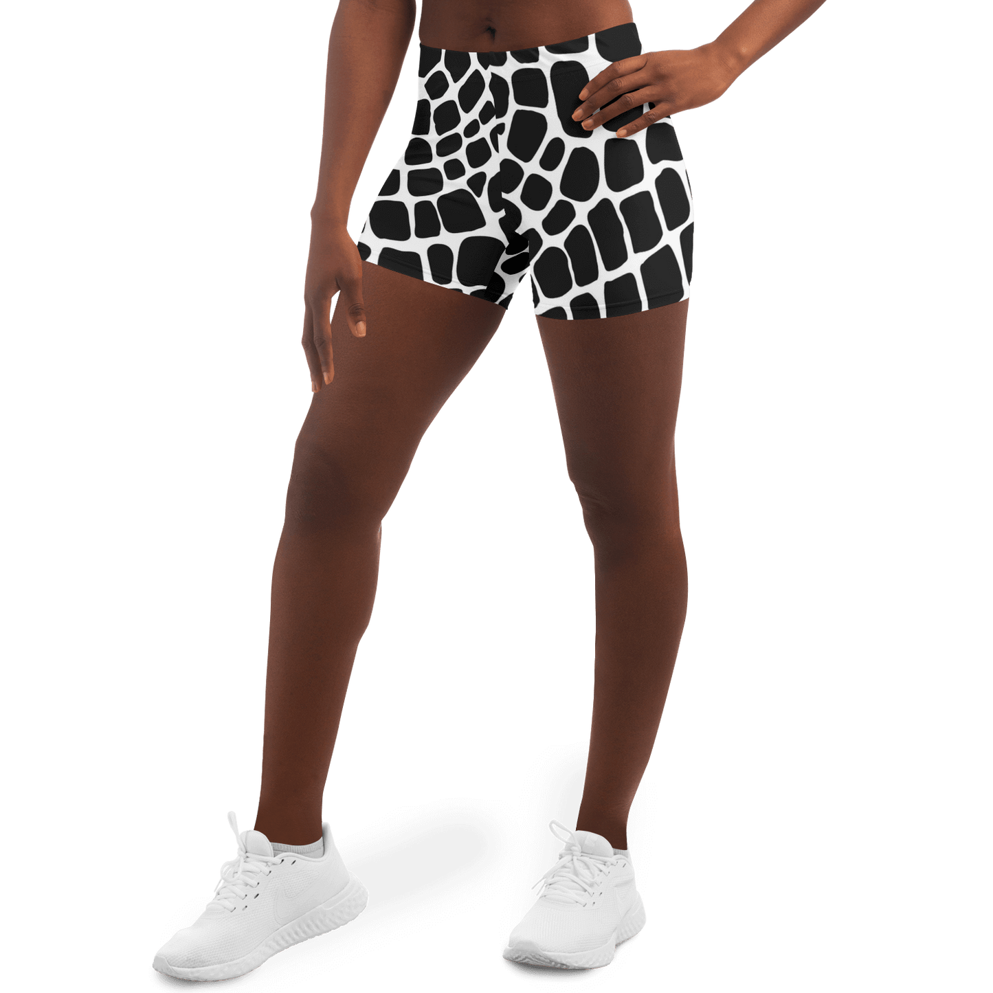 Snake Legging Shorts | Black & White HD