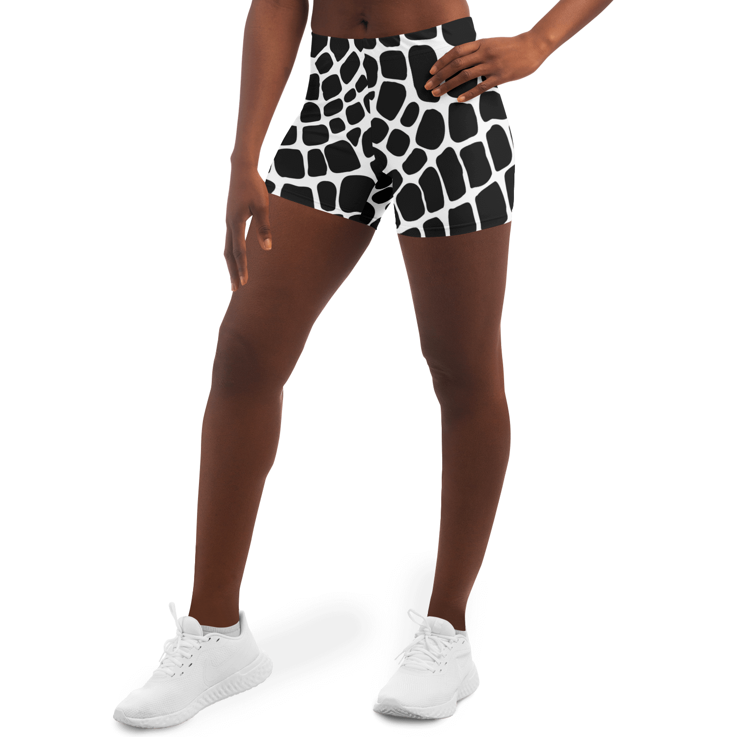 Snake Legging Shorts | Black & White HD