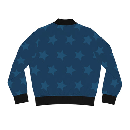 Women's Bomber Jacket | Blue Stars - Ribooa
