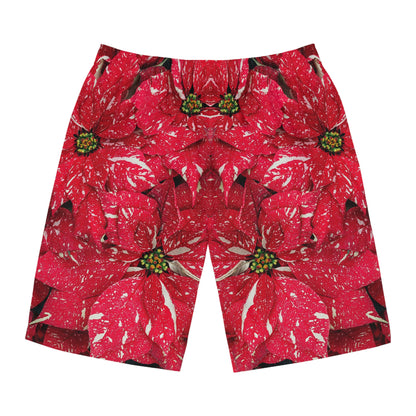 Board Shorts | Red flowers - Ribooa