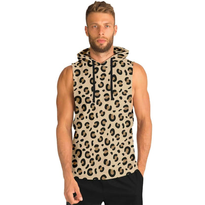 Sleeveless Hoodie For Men | Leopard