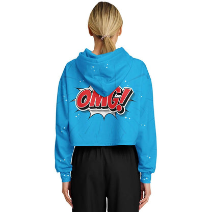 Red & Blue OMG Cropped Hoodie