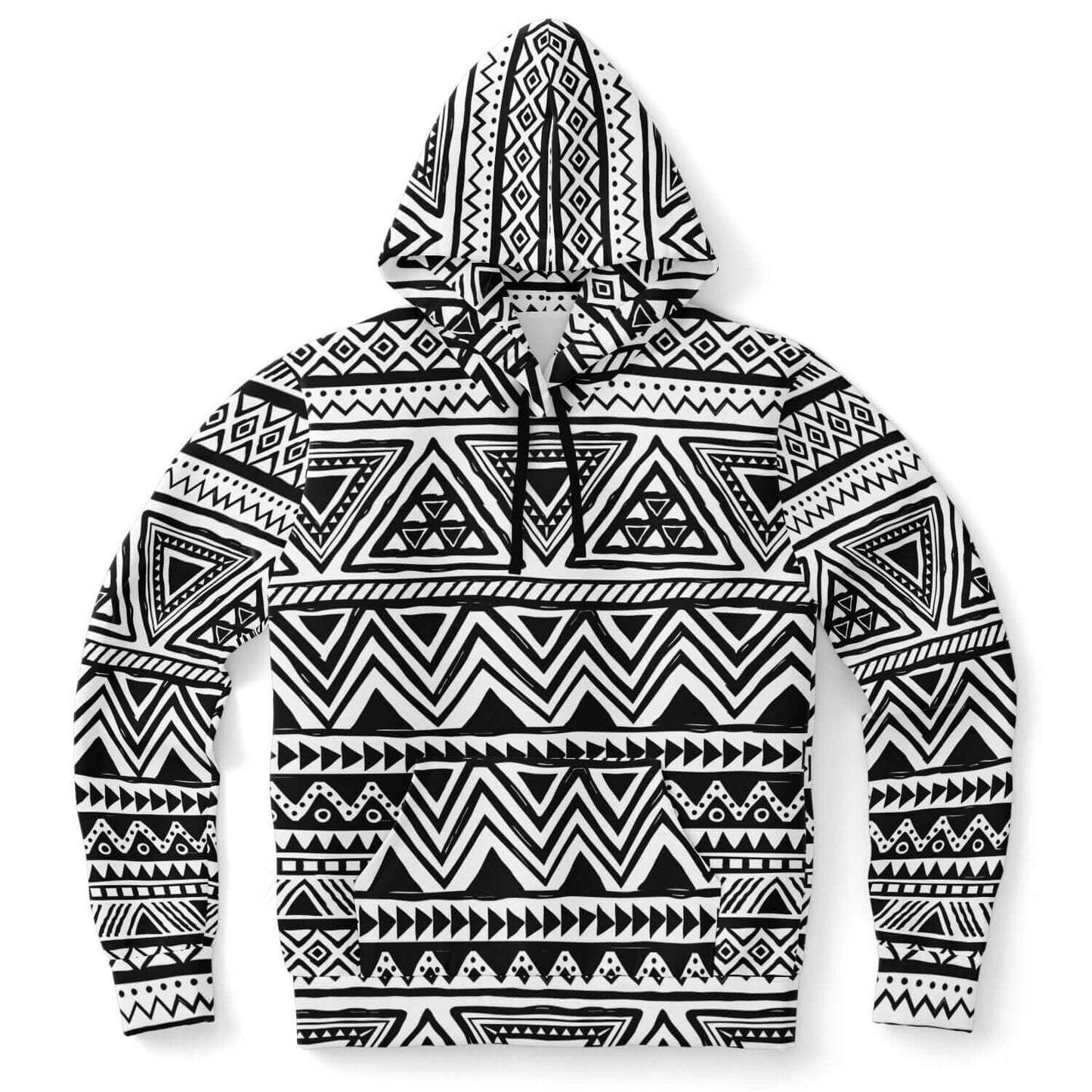 Black & White Tribal Hoodie | Aztec Ethnic Pattern