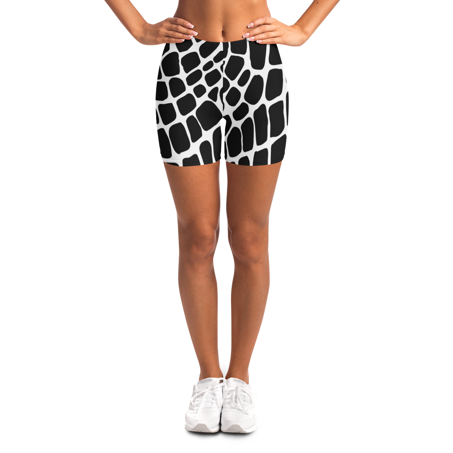 Snake Legging Shorts | Black & White HD