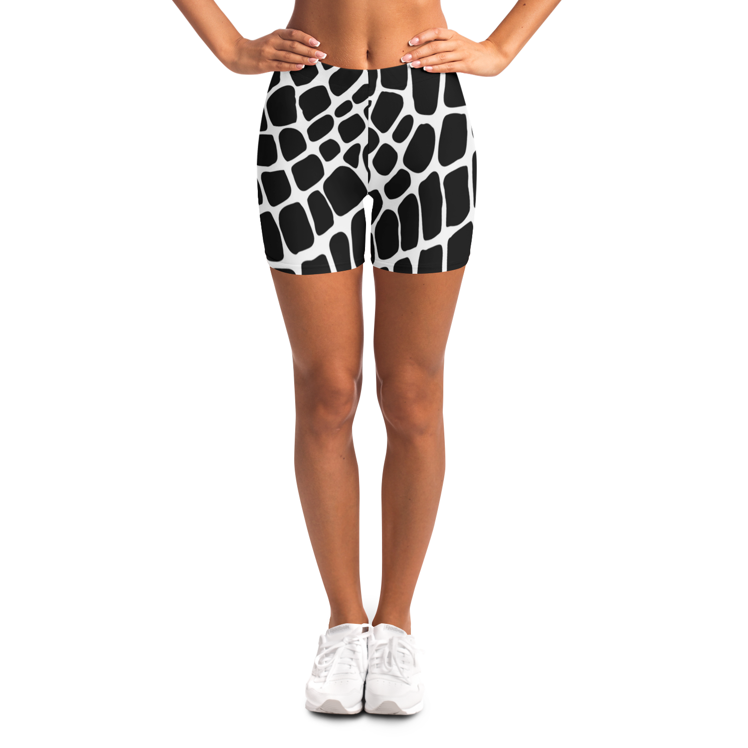 Snake Legging Shorts | Black & White HD