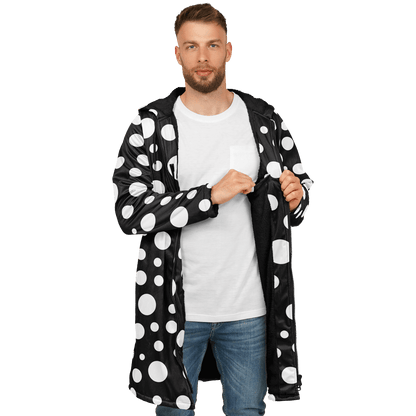 Black & White Polka Dots Cloak With a Zipper