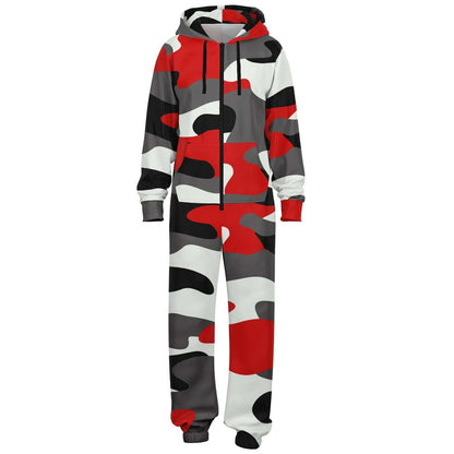 Camo Jumpsuit | Red Black & White