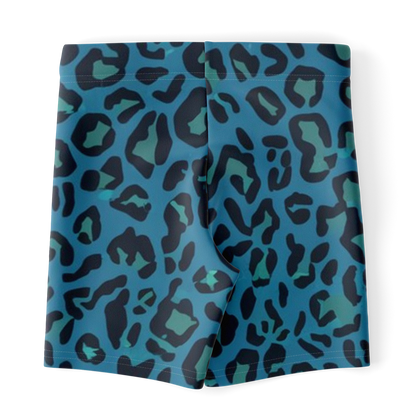 Blue Leopard Legging Shorts | HD Print