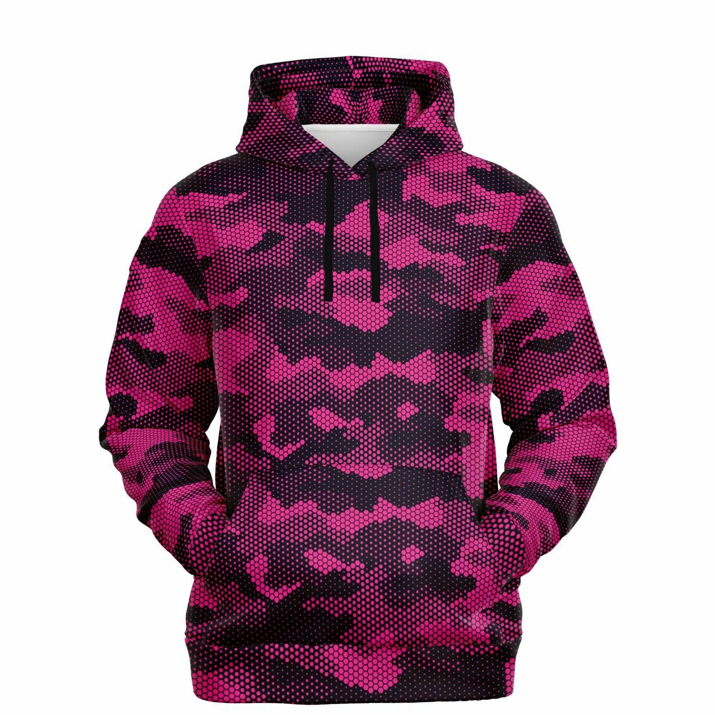 Pixel Camo Hoodie | Blackberry & French Rose Camouflage