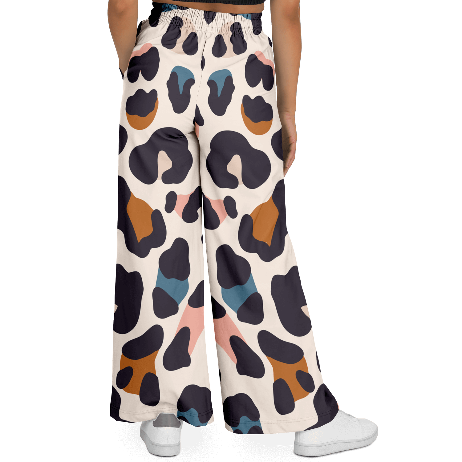 Women's Wide Leg Pants | Leopard Pastel HD Print