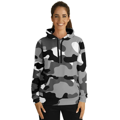 Black Gray & White Camouflage Hoodie