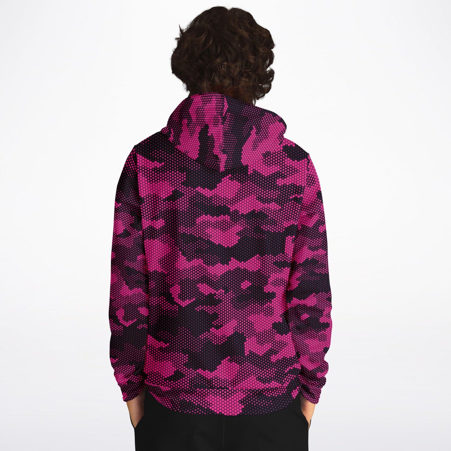 Pixel Camo Hoodie | Blackberry & French Rose Camouflage