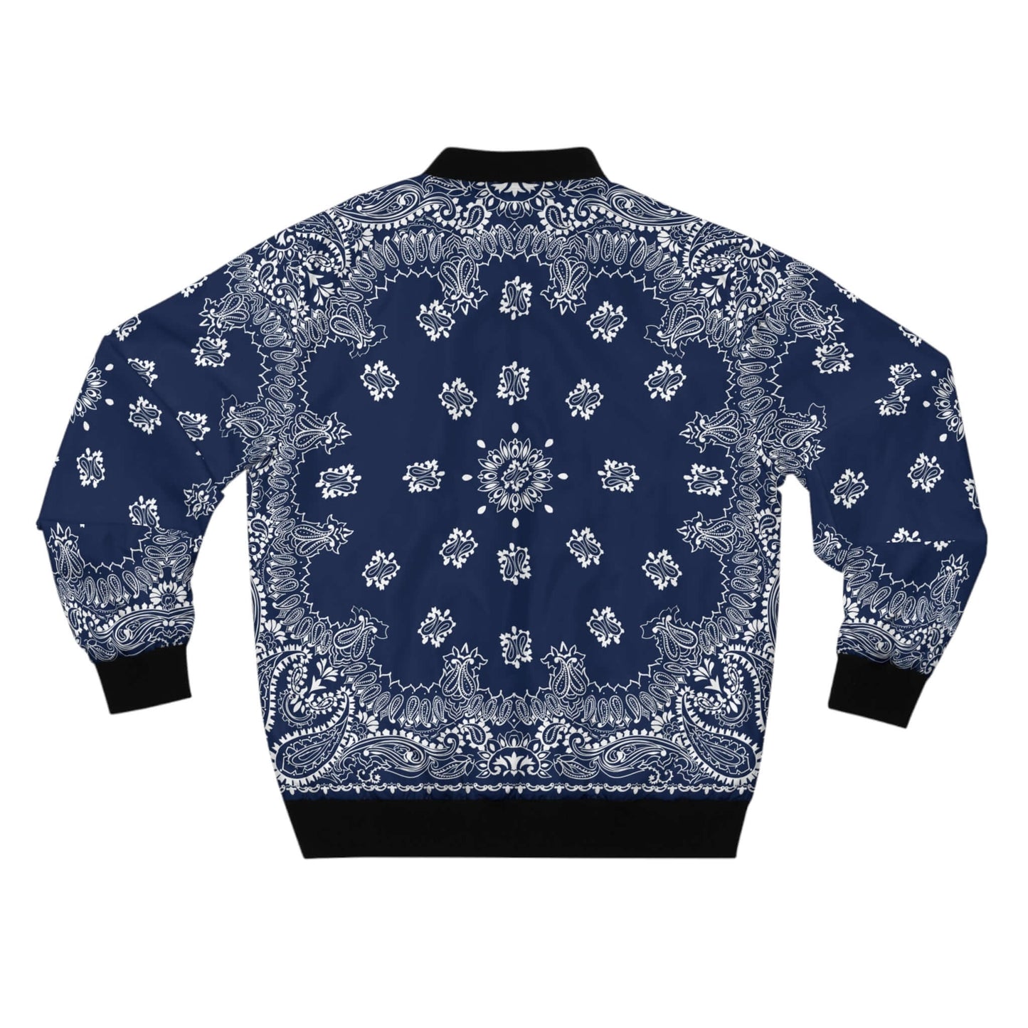 Deep Blue Paisley Bandana Bomber Jacket