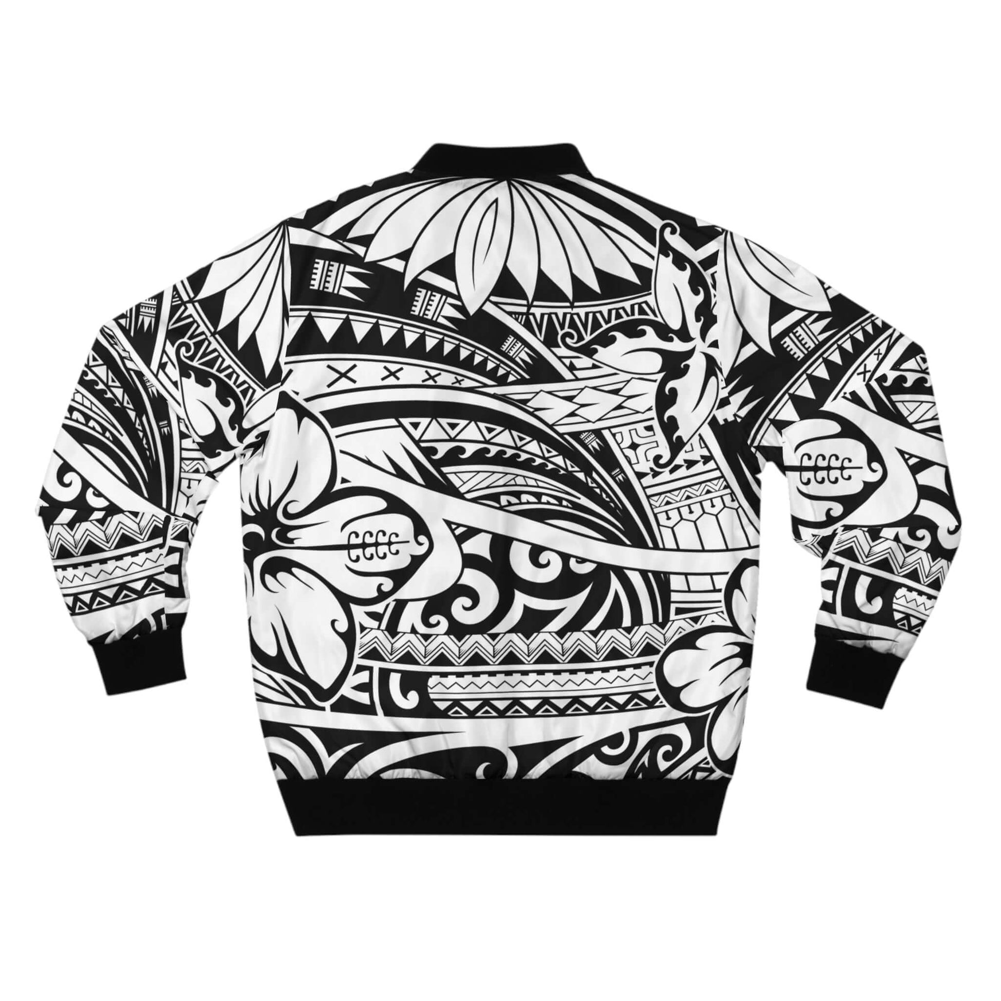Tribal Bomber Jacket | Polynesian Black & White