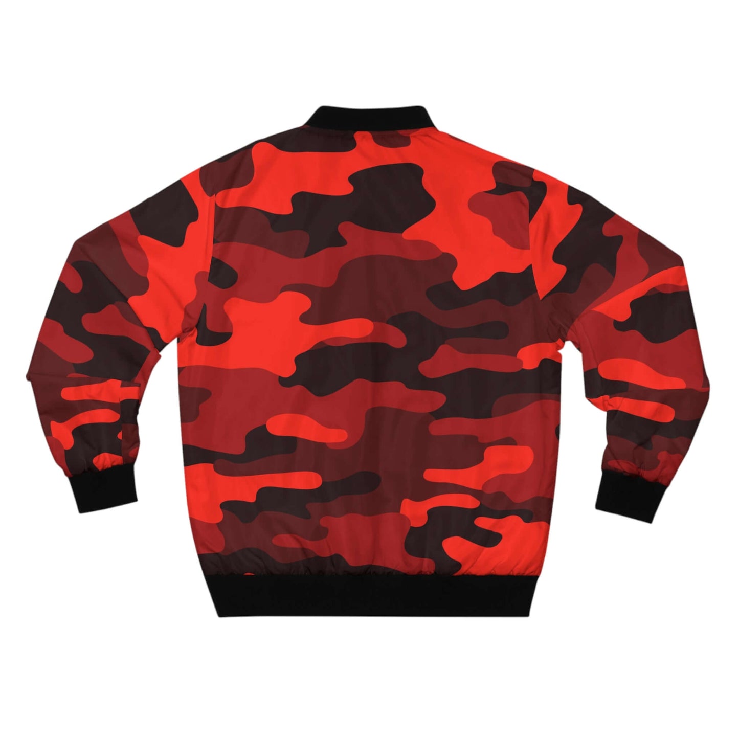 Chaqueta bomber de camuflaje roja escarlata y negra