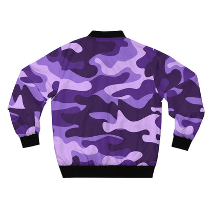 Purple Grape & Mauve Camo Bomber Jacket