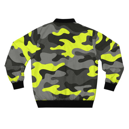 Black & Yellow Camo Bomber Jacket