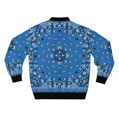 Light Blue Paisley Bandana Bomber Jacket