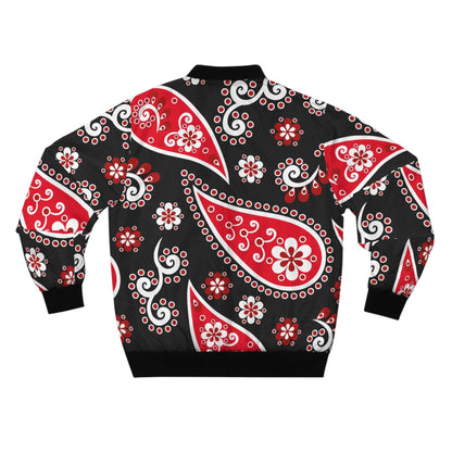 Black Red White Bandana Bomber Jacket