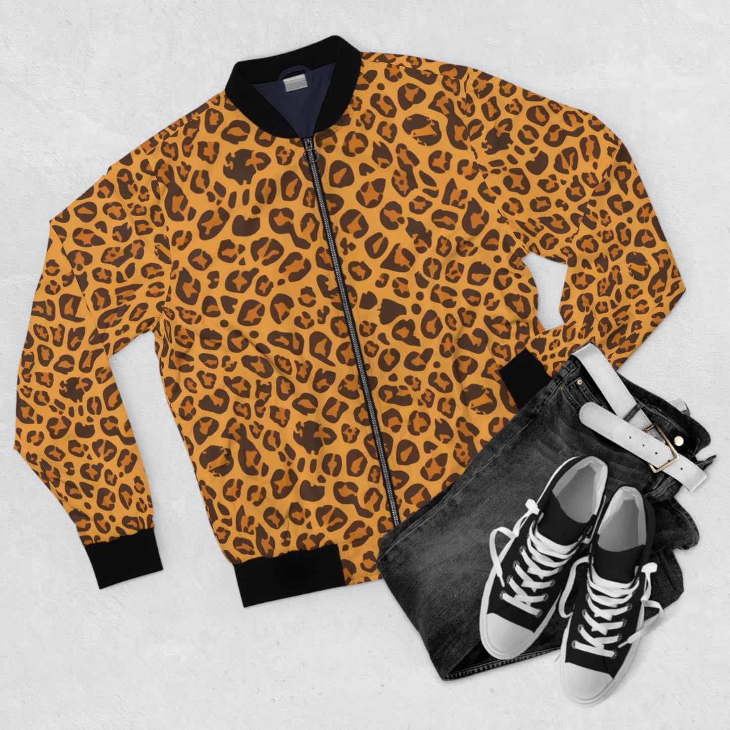 Chaqueta bomber de leopardo | Amarillo naranja