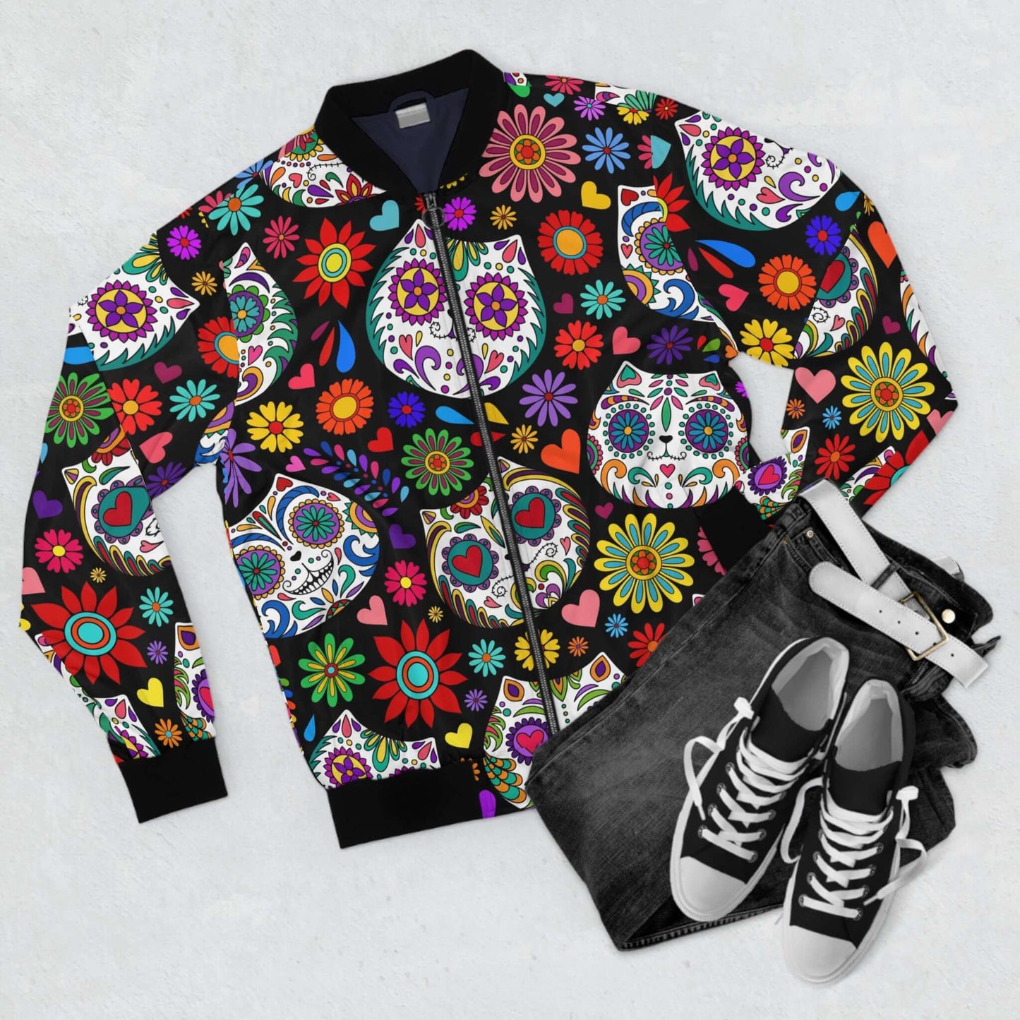 Day of the Dead Skulls Bomber Jacket