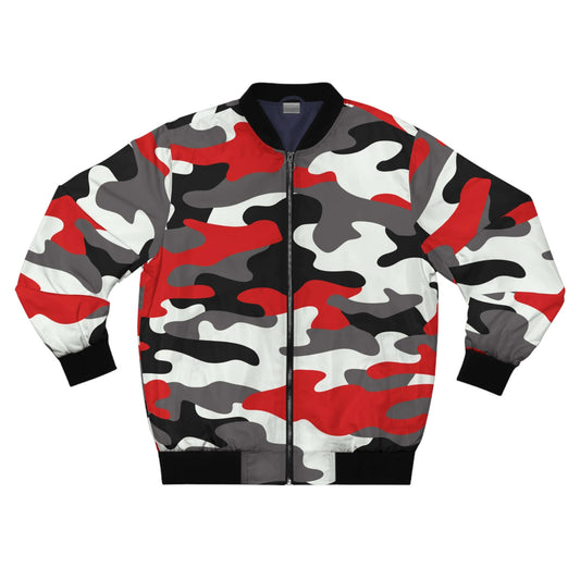 Blouson aviateur camouflage rouge noir et blanc Milano