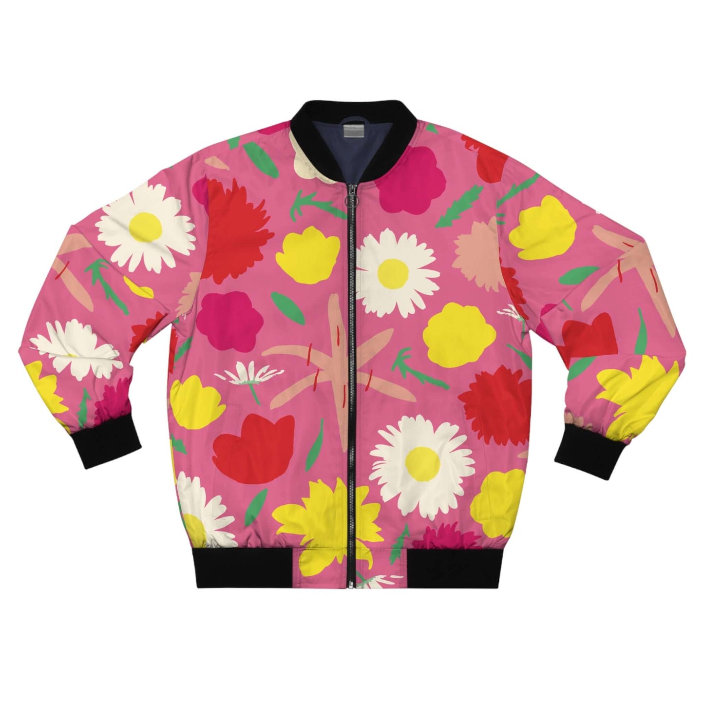 Chaqueta bomber con flores de margaritas