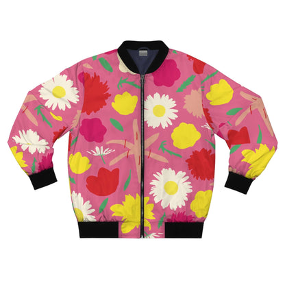 Chaqueta bomber con flores de margaritas