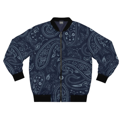 Blue Paisley Bandana Bomber Jacket