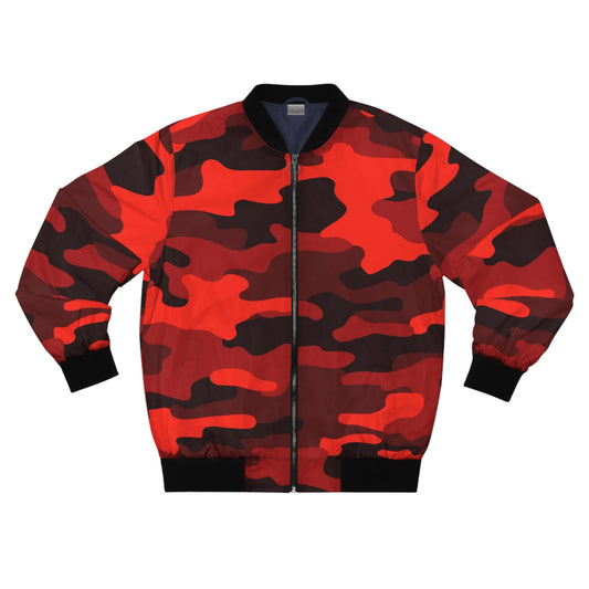 Blouson aviateur camouflage rouge écarlate et noir