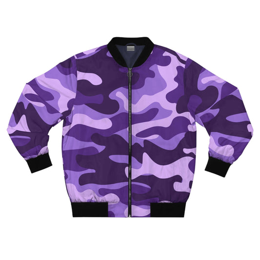 Blouson aviateur violet raisin et mauve camouflage
