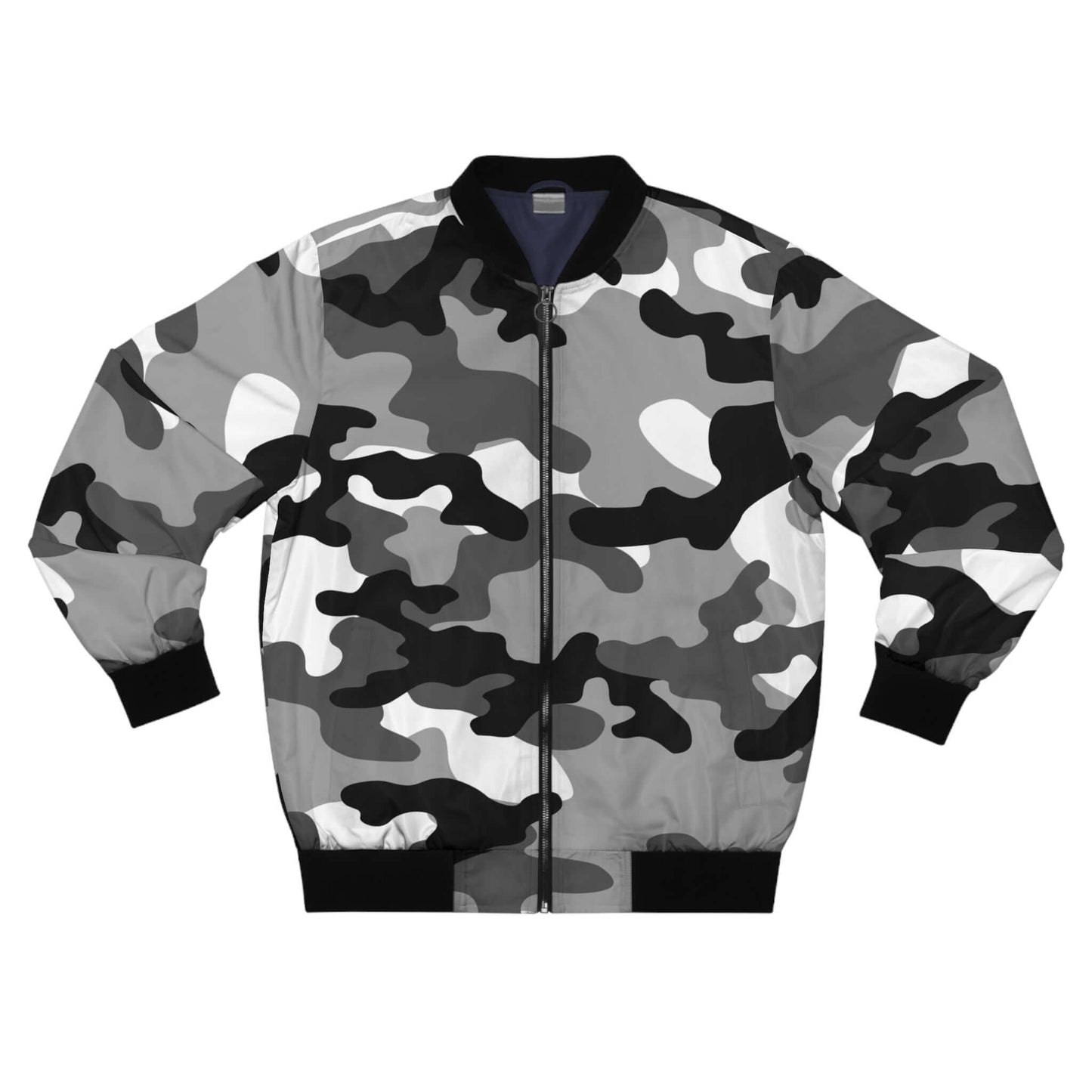 Cazadora bomber de camuflaje en blanco y negro