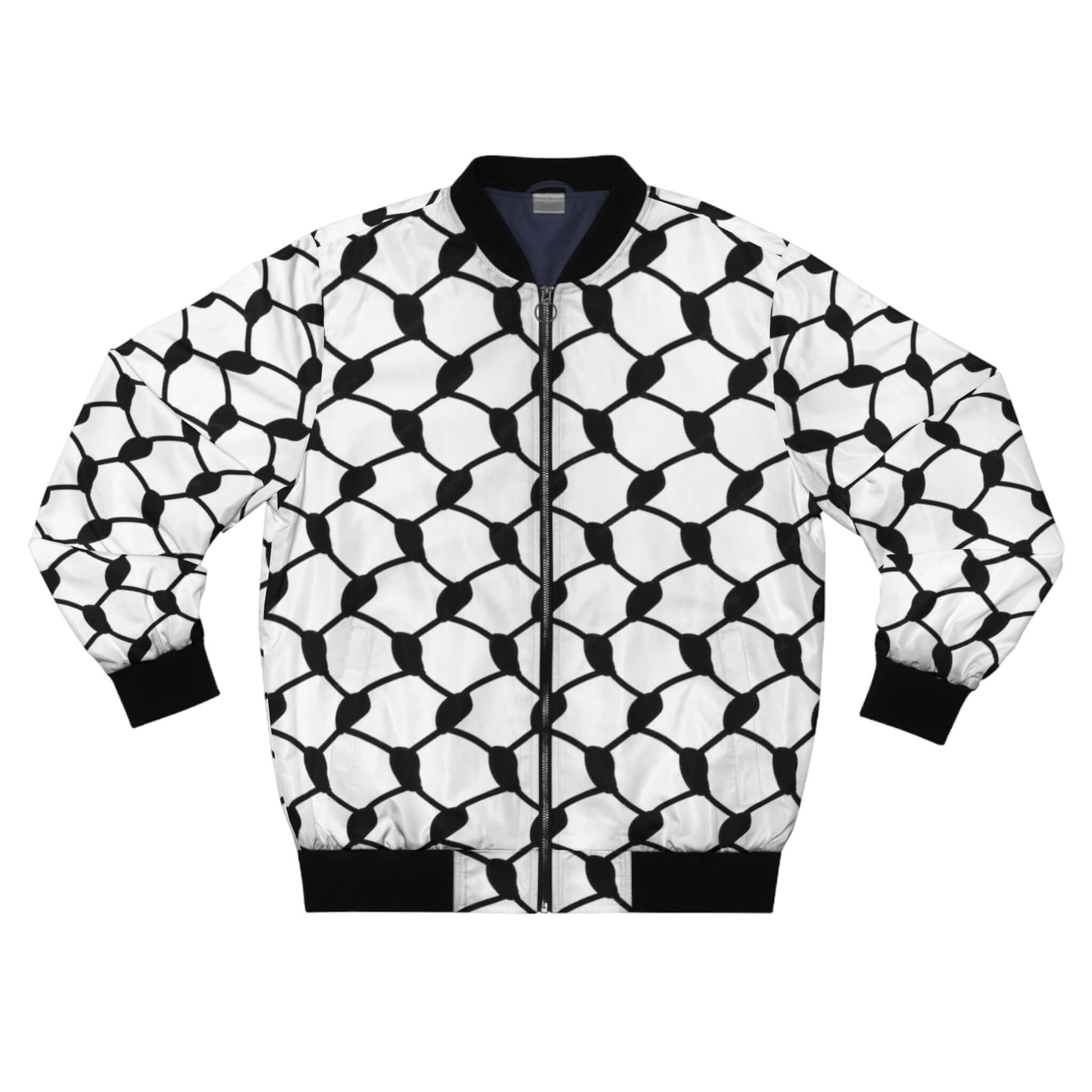 Black & White Keffiyeh Bomber Jacket