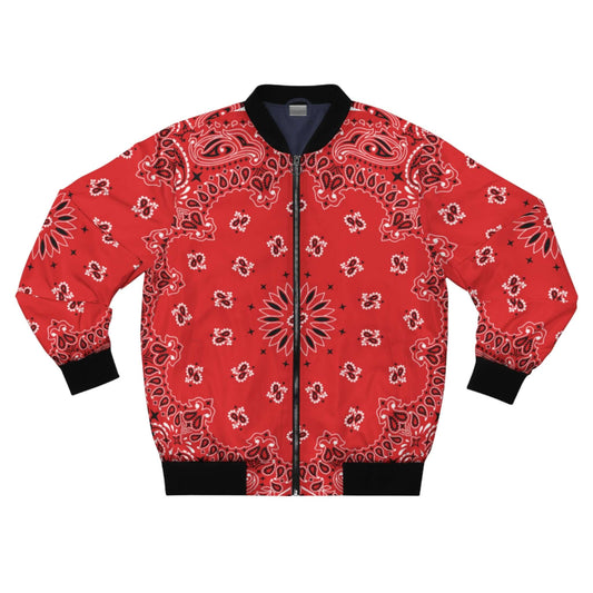 Red & Black Bandana Bomber Jacket | Unisex