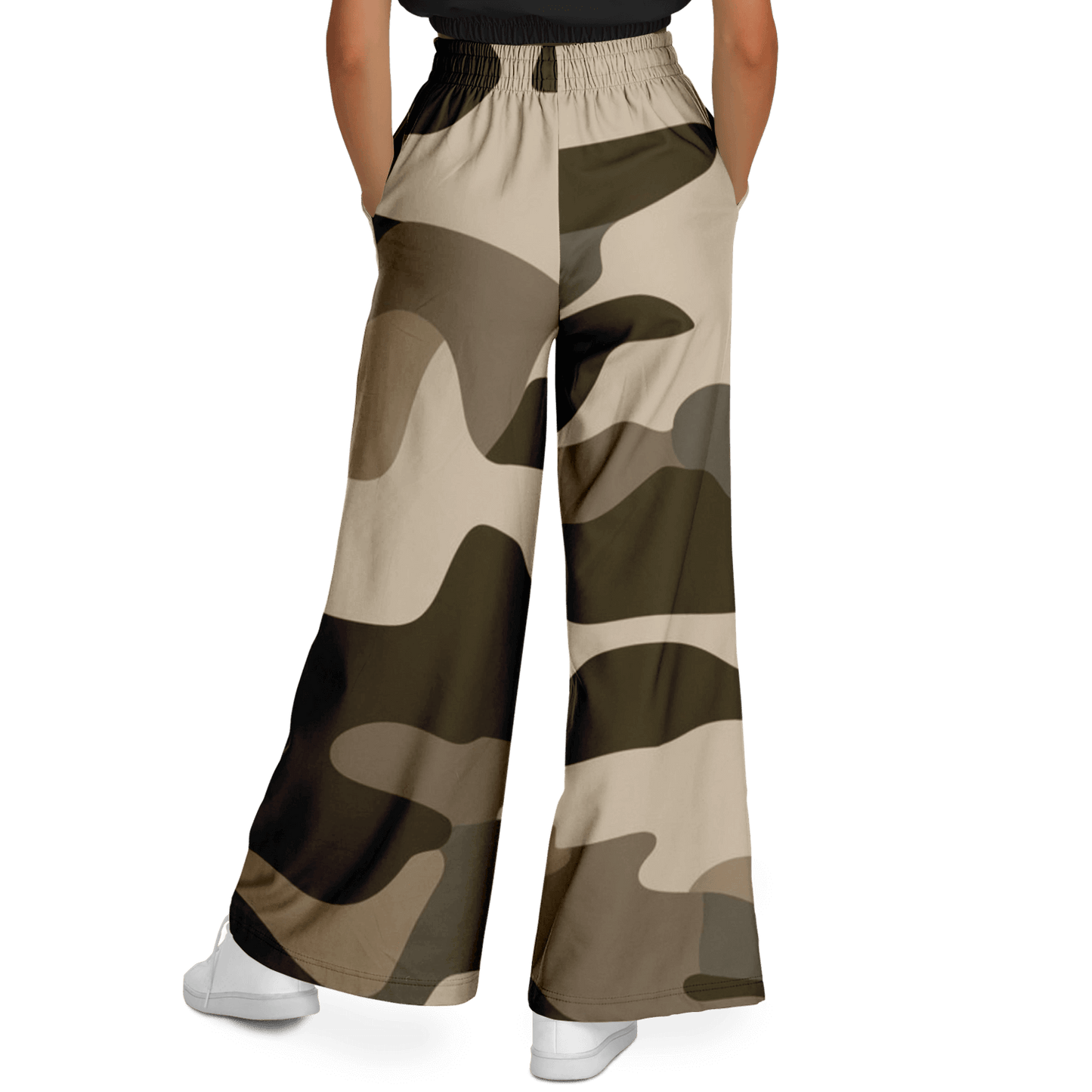 Women's Wide Leg Pants | Commando Khaki HD Print