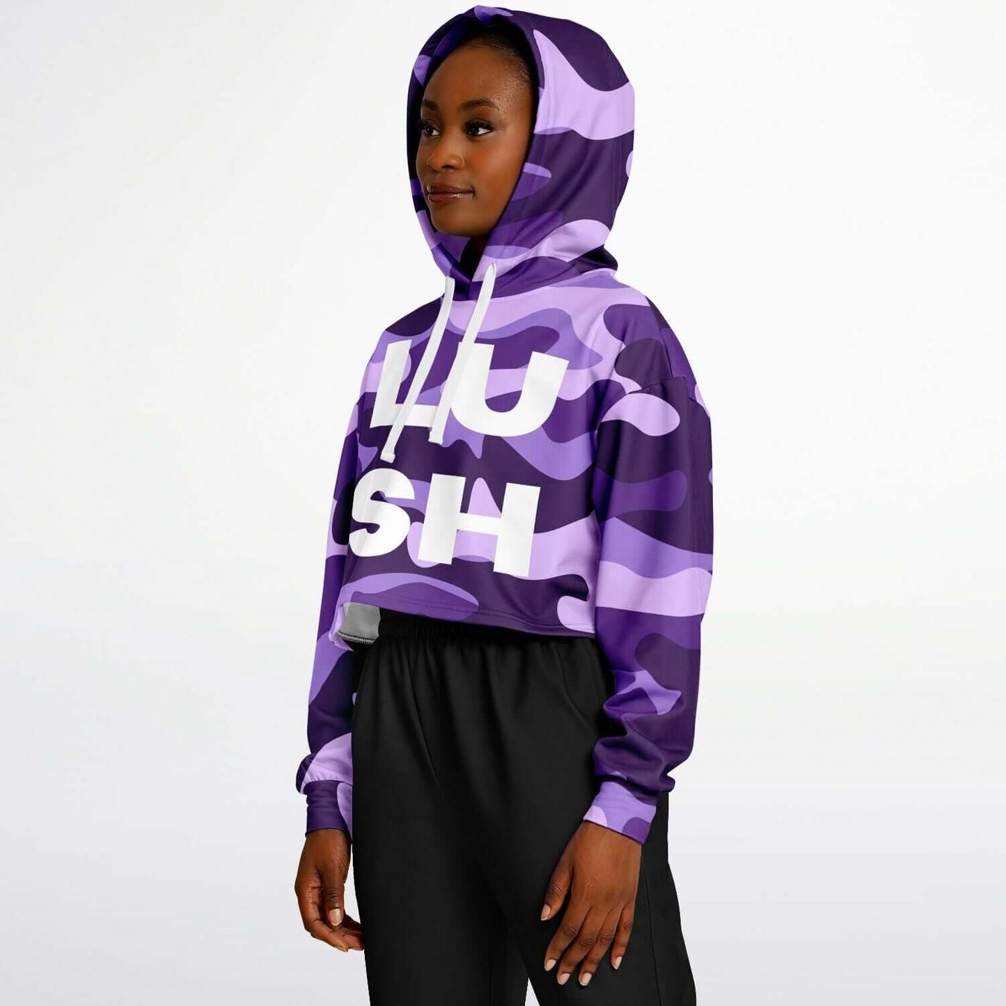 Purple Camo Cropped Hoodie | LUSH