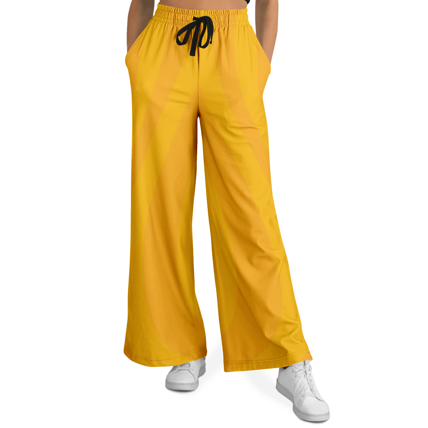 Women's Wide Leg Pants | Yellow Orange HD Print
