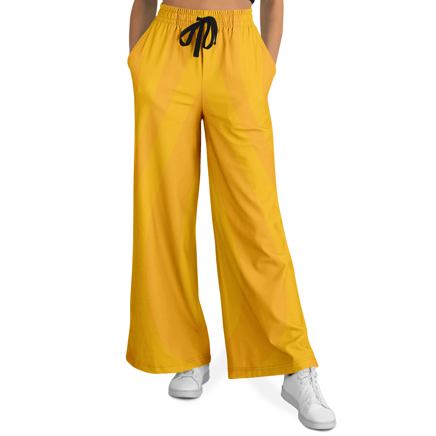 Women's Wide Leg Pants | Yellow Orange HD Print