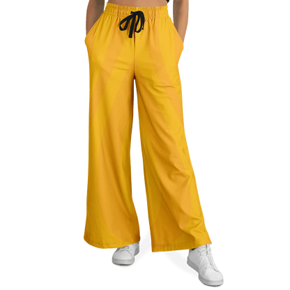 Women's Wide Leg Pants | Yellow Orange HD Print